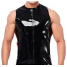 XRUB Latex Débardeur en latex Xrub avec Zip Noir-Rouge